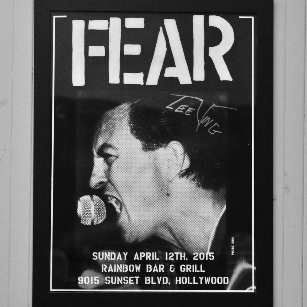 Punk FEAR Lee Ving Autographed Rainbow Poster LA 2015 Guaranteed Authent…
